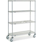 Nexel® Chrome Wire Shelf Truck avec freins, 1200 lb. Capacité, 48"L x 18"L x 69"H