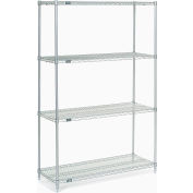 Nexel® Poly-Z-Brite®, 4 Tier, Wire Shelving Starter Unit, 48"W x 21"D x 86"H
