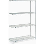 Nexel® Poly-Z-Brite®, 4 niveaux, unité complémentaire d’étagères métalliques, 48 « L x 18 " P x 74 " H