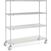 Nexel® Chrome Wire Shelf Truck avec freins, 1200 lb. Capacité, 72"L x 24"L x 80"H