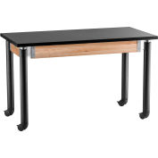 NPS Science Table with Casters - Chemical Resistant - Adjustable Height - 30" x 60" - Black/Black