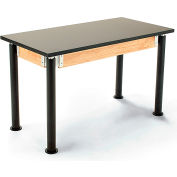 NPS Science Table - Chemical Resistant - Adjustable Height - 30"W x 60"L x 29"-41"H - Black/Black