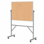 Ghent Reversible Bulletin Board - Natural Cork - Aluminum Frame - 78" x 53"