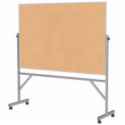 Ghent Reversible Bulletin Board - Natural Cork - Aluminum Frame - 78" x 77"