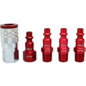 Milton S-305MKIT, ColorFit Red Coupler and Plug Kit, Industrial M Style, 5 Pieces