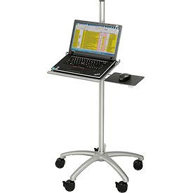 Mobile Height Adjustable Laptop Computer Workstation Security Cart