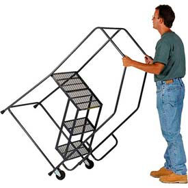 Steel Tilt & Roll Ladders With Deep Top Step