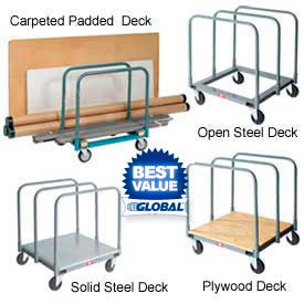 Panel & Sheet Mover Trucks - Steel, Wood or Carpeted Deck