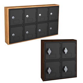 Compact Wood & Plastic Cell Phone Lockers