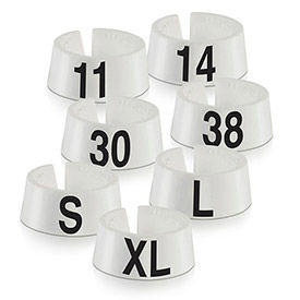 Marqueurs de vêtement classique de cintre - blanc avec une impression noire, 25/Pack