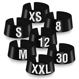 Marqueurs de vêtement classique de cintre - noir avec impression blanche, 25/Pack