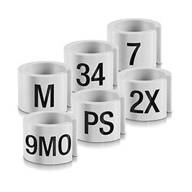 Vêtement mini cintre marqueurs - blanc avec une impression noire, 100/Pack
