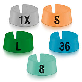 Vêtement classique cintre marqueurs - couleur par taille, 100/Pack