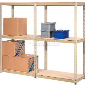 7'H Expandable Bulk Metal Storage Rack With Wood Deck