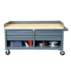 Mobile Soudé 12-Gauge Drawer Benchbench avec retaining Lip Top