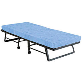 Lit pliant sur roulettes avec matelas