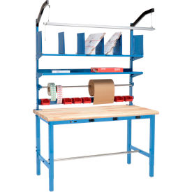 Global Industrial Pre-Configured Electric Packing Workbench with Riser Kit