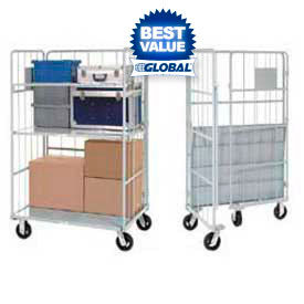 Global Industrial™ Nest Away Folding Steel Shelf Truck