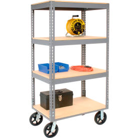 Global Industrial Easy Adjust Boltless Wood Shelf Storage Trucks
