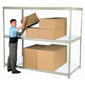 7'H Boltless Wide Span Metal Storage Rack With Laminate Deck