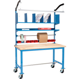 Global Industrial Pre-Configured Mobile Packing Workbench with Riser
