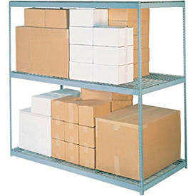 Made in USA - 7'H Boltless Wide Span Metal Storage Rack With Wire Deck