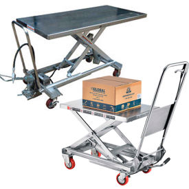 Tables élévatrices en acier inoxydable ciseaux Mobile