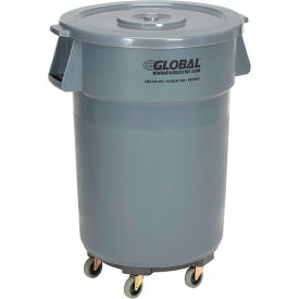 Global Industrial™ Poubelles en plastique avec couvercle et Dolly