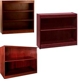 Wood Veneer - Desk Height, Easy Assembly Bookcases