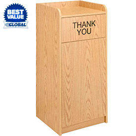 Global Industrial™ plateau en bois haut de la page contenant à déchets