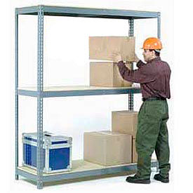 7'H Boltless Wide Span Metal Storage Rack With Wood Deck