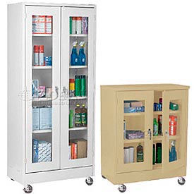 All-Welded Clear View Mobile Storage Cabinets