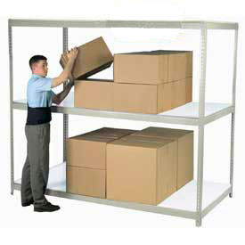 8'H Boltless Wide Span Metal Storage Rack With Laminate Deck