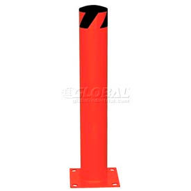 Red Steel Safety Bollards With Removable Rubber Cap