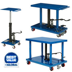 Foot Operated Work Positioning Mobile Post Lift Tables