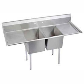 Freestanding Multiple Compartment, Two Drainboard Stainless Steel Sinks
