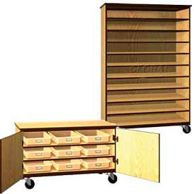 Ironwood Mobile Wood Tote Tray Cabinets