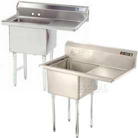 Freestanding One Compartment Right Drainboard Stainless Steel Sinks