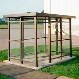 Heavy Duty Bus and Smoking Shelter With Flat Roof