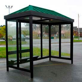Heavy Duty Bus and Smoking Shelter With Seam Hip Roof