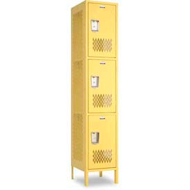 Penco Invincible II, 3 Tier, Ready To Assemble Steel Lockers With Recessed Handle