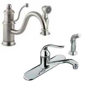 Robinets de cuisine montés avec vaporisateur latéral du pont