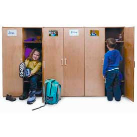 Wood Preschool Lockers with Doors