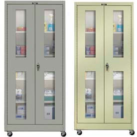 Hallowell Safety-View Door Mobile Storage Cabinets