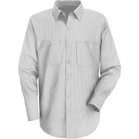 Red Kap Men S Striped Dress Uniform Shirt Long Sleeve White