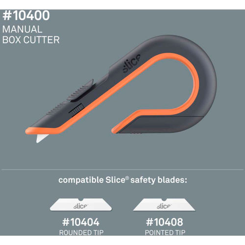 Slice - 10400 Box Cutter, 3 Position Manual Button with Ceramic Blade &  10408 Replacement Blade, Ceramic, Finger Friendly, Pointed Tip for  Intricate