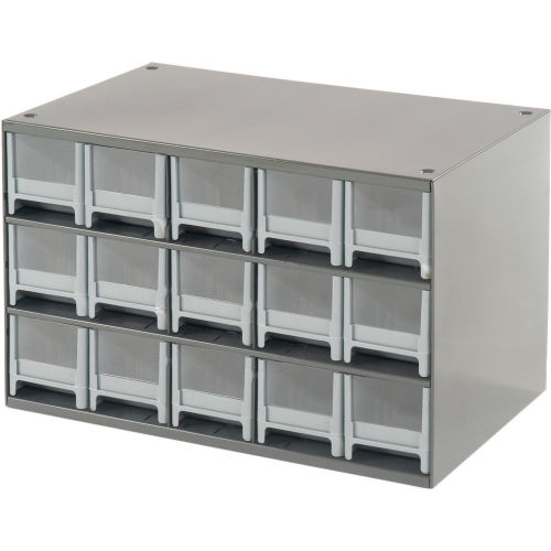 Akro-Mils Steel Small Parts Storage Cabinet 19909 - 17W x 11D x 11H w/ 9  Gray Drawers