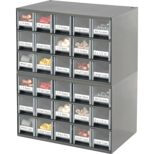 Akro-Mils Steel Small Parts Storage Cabinet 19909 - 17W x 11D x 11H w/ 9  Gray Drawers