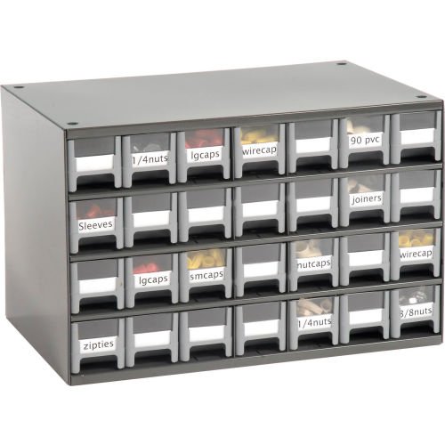 Akro-Mils Steel Small Parts Storage Cabinet 19909 - 17W x 11D x 11H w/ 9  Gray Drawers