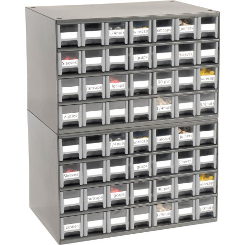 Akro-Mils Steel Drawer Bin Cabinet 17 inchw x 11 inchd x 11 inchh 28 Drawers Gray 19228